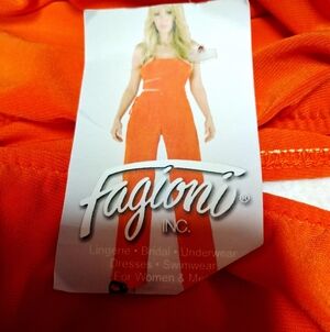Women's Orange Jumpsuit Lingerie